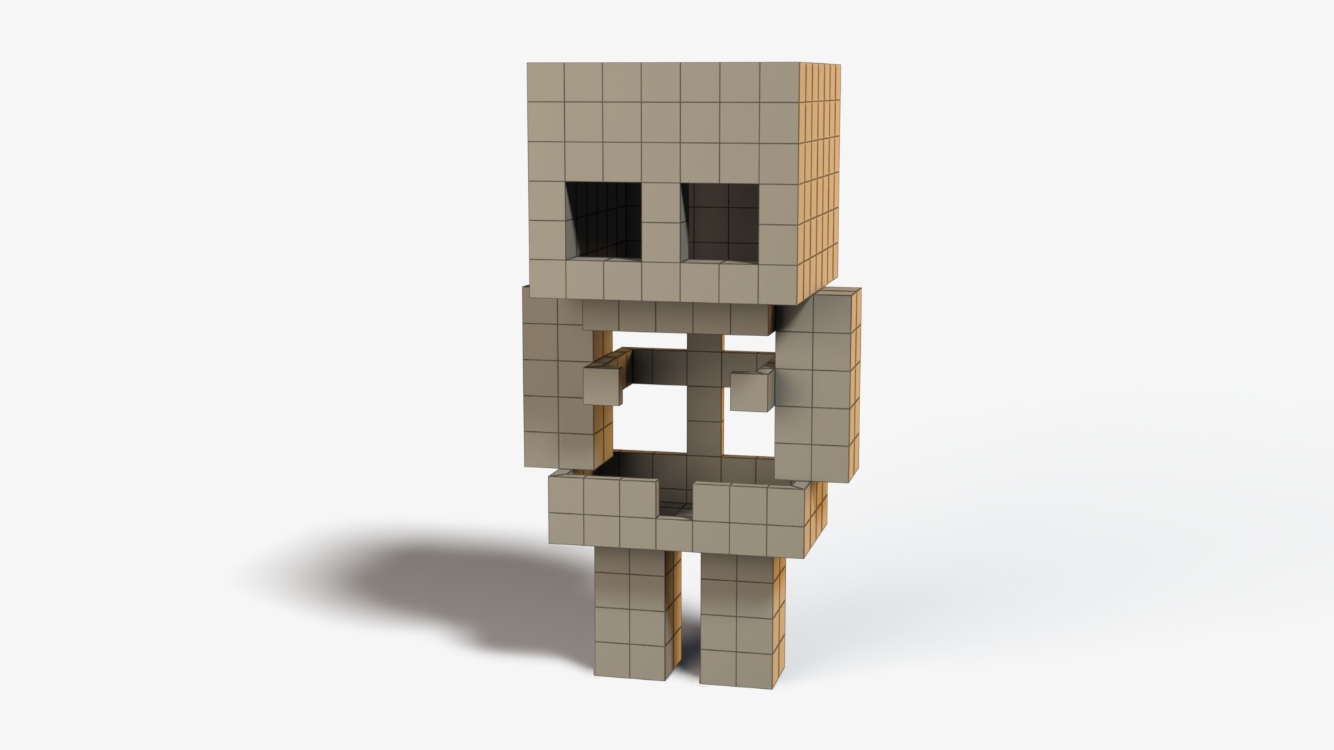 3D Minecraft Baby Skeleton - TurboSquid 2641554