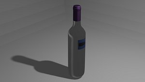 3D wine bottle