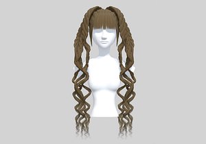 3D Female Ponytail Hair