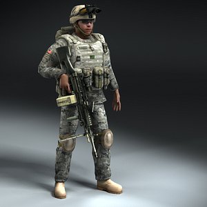 army rigged 3d model