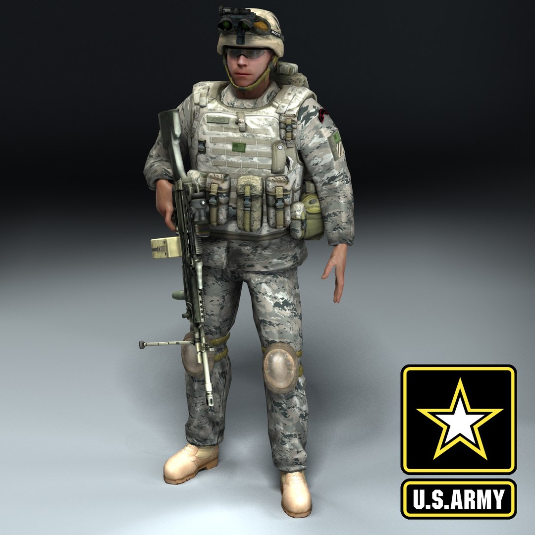 army rigged 3d model