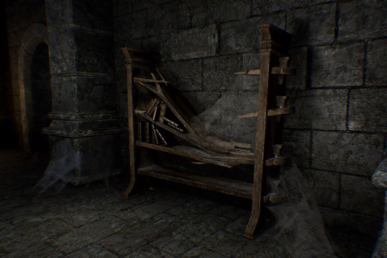 Broken Wooden Shelving With  3D TurboSquid 1963155