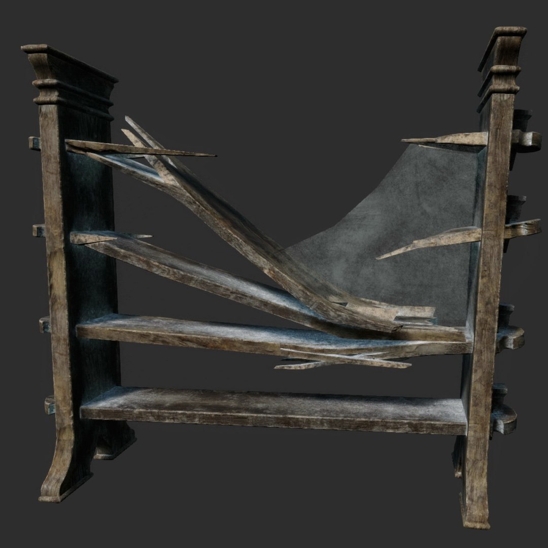 Broken Wooden Shelving With  3D TurboSquid 1963155