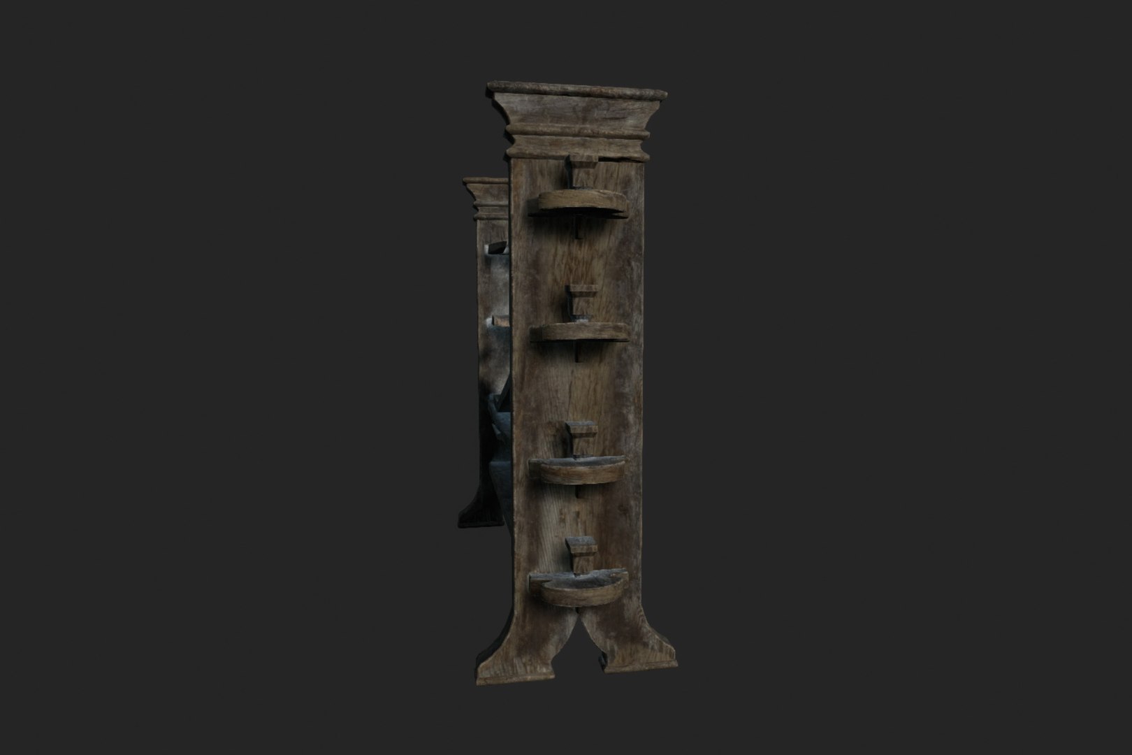 Broken Wooden Shelving With  3D TurboSquid 1963155