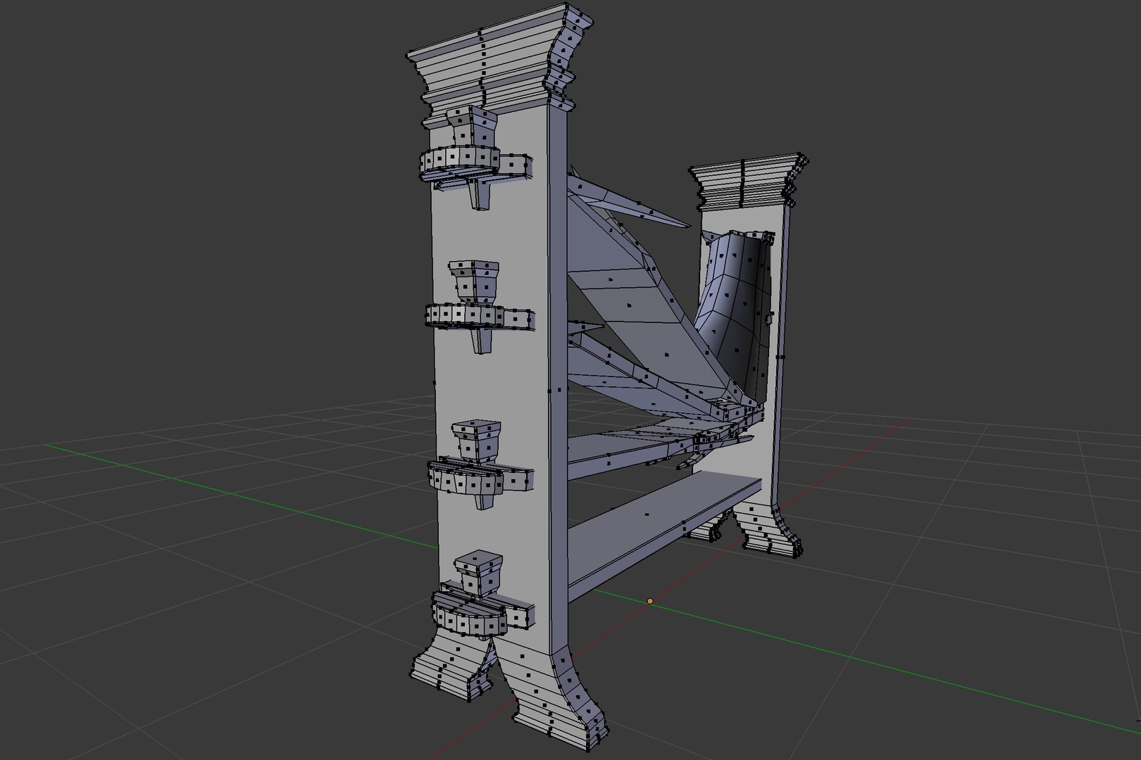 Broken Wooden Shelving With  3D TurboSquid 1963155