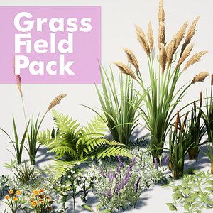 Grass Field Pack 3D model