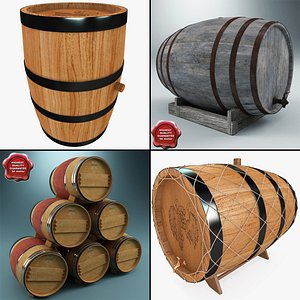 3d wine barrels