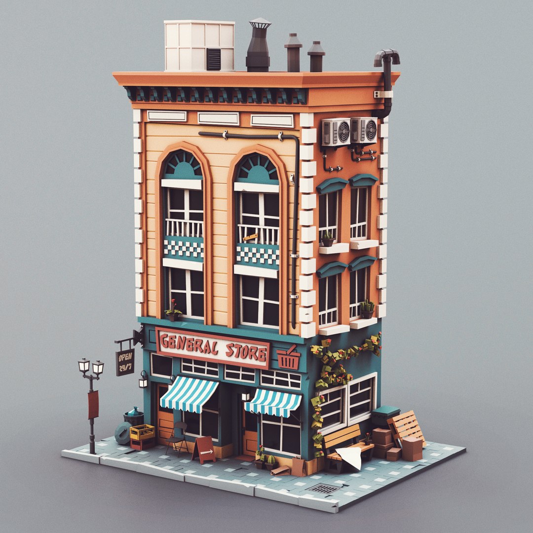 3D Low poly General Store 01 - TurboSquid 1991688