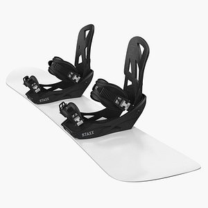 3D model snowboard staxx bindings board