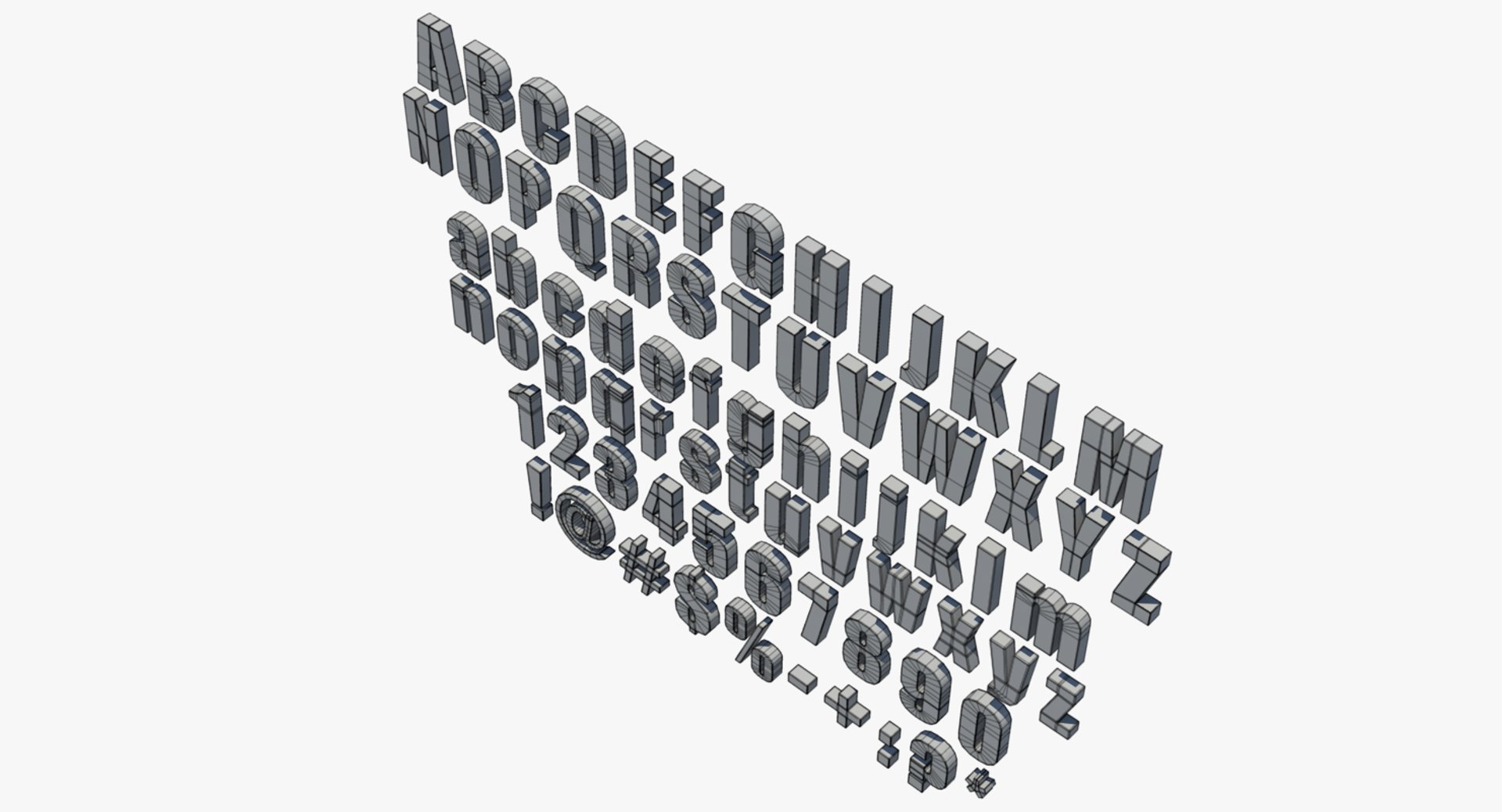 3d Letters Numbers Model