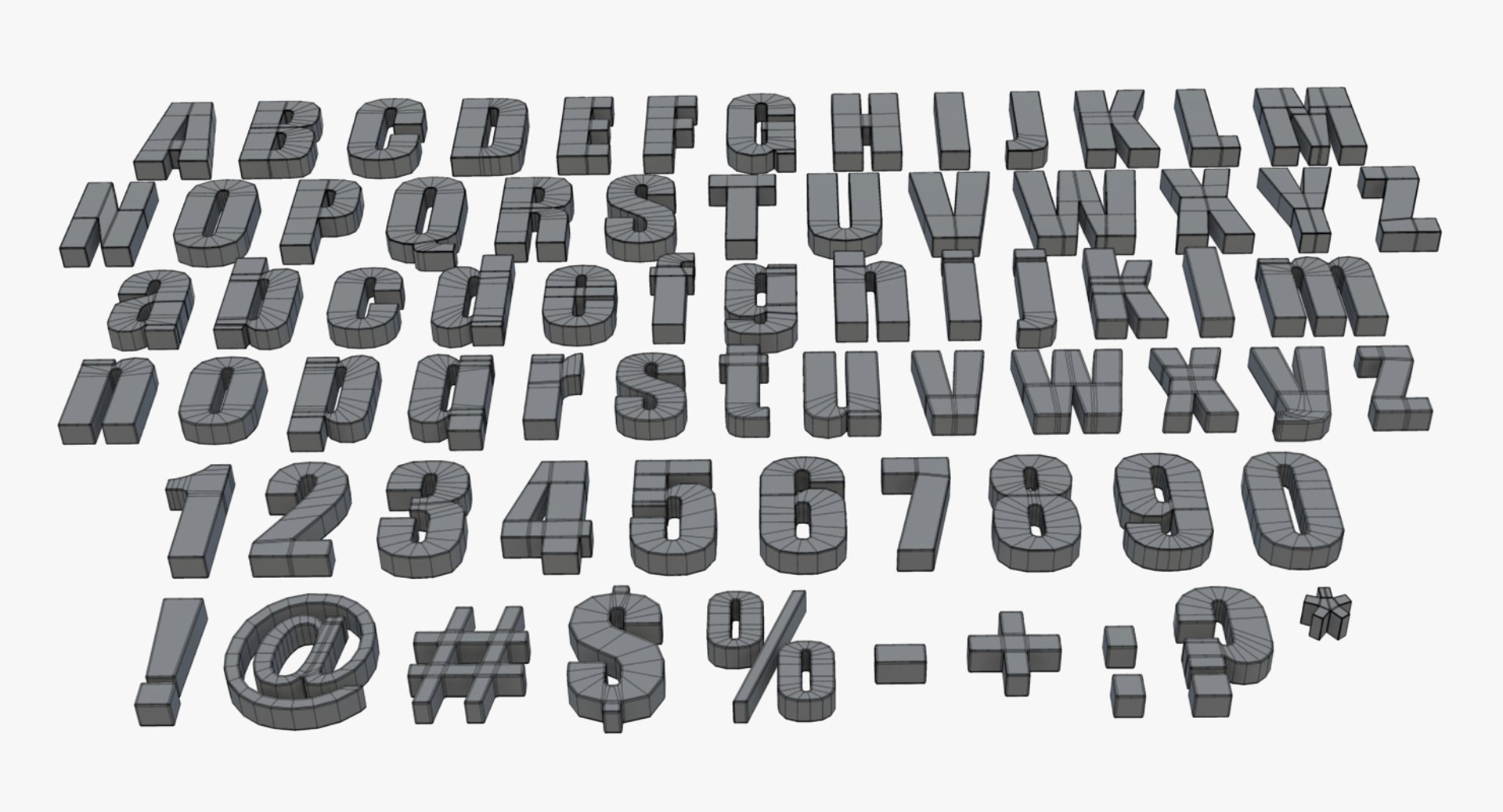 3d Letters Numbers Model