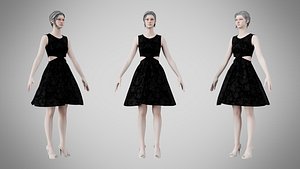 3D Dress 33 Obsidian Bloom Velvet