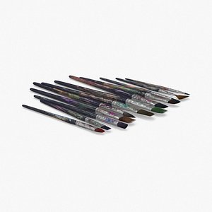 paint brushes 04 set 3d model