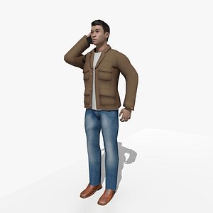 Animated Casual Man Walking Around With A Mobile Phone 3D model
