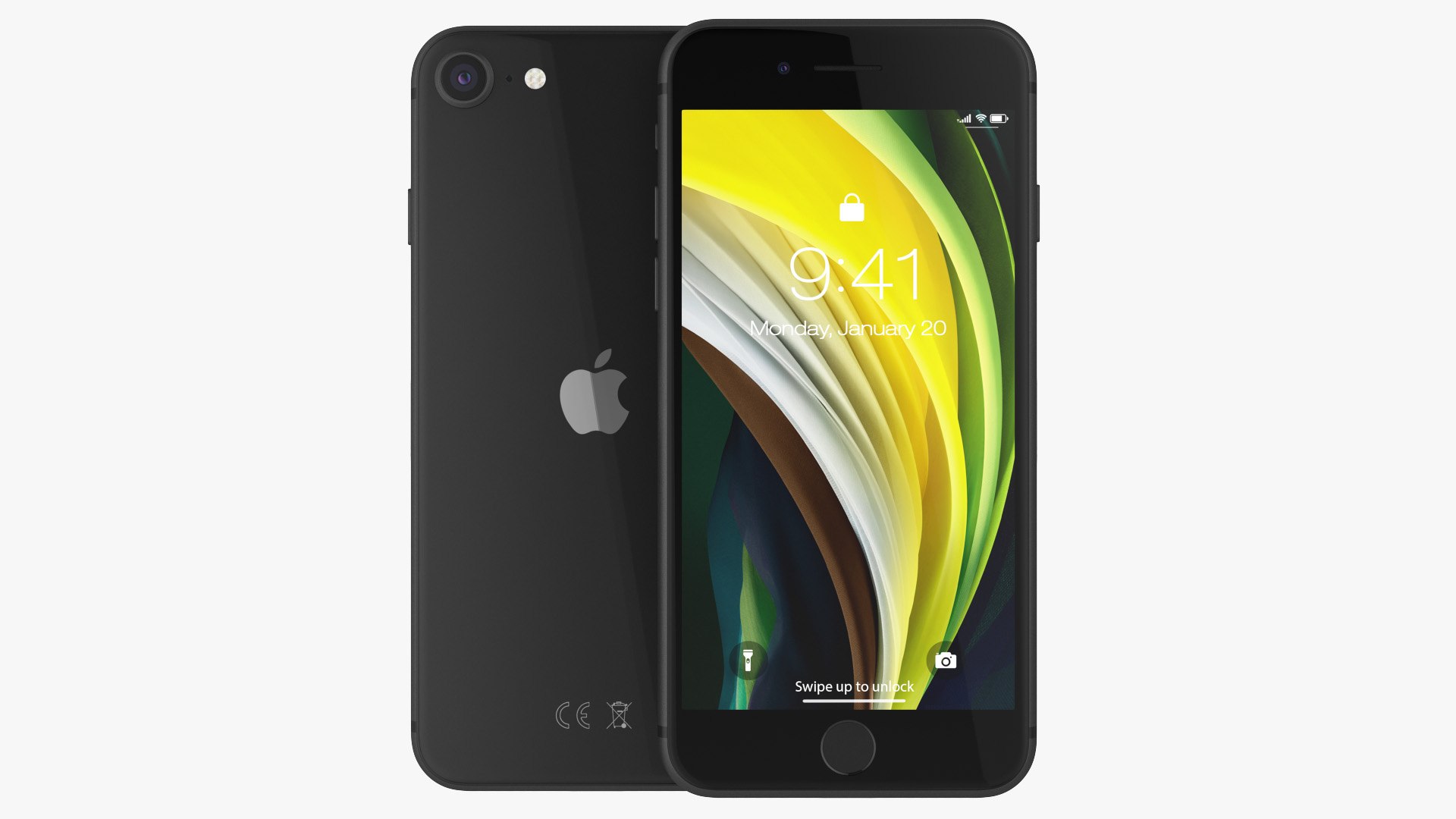 iPhone SE 2020 Black 3D model preview