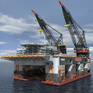3d model dual crane vessel format