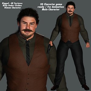AAA 3D OLD BUSINESSMAN CHARACTER - REALISTIC HUMAN RIGGED model