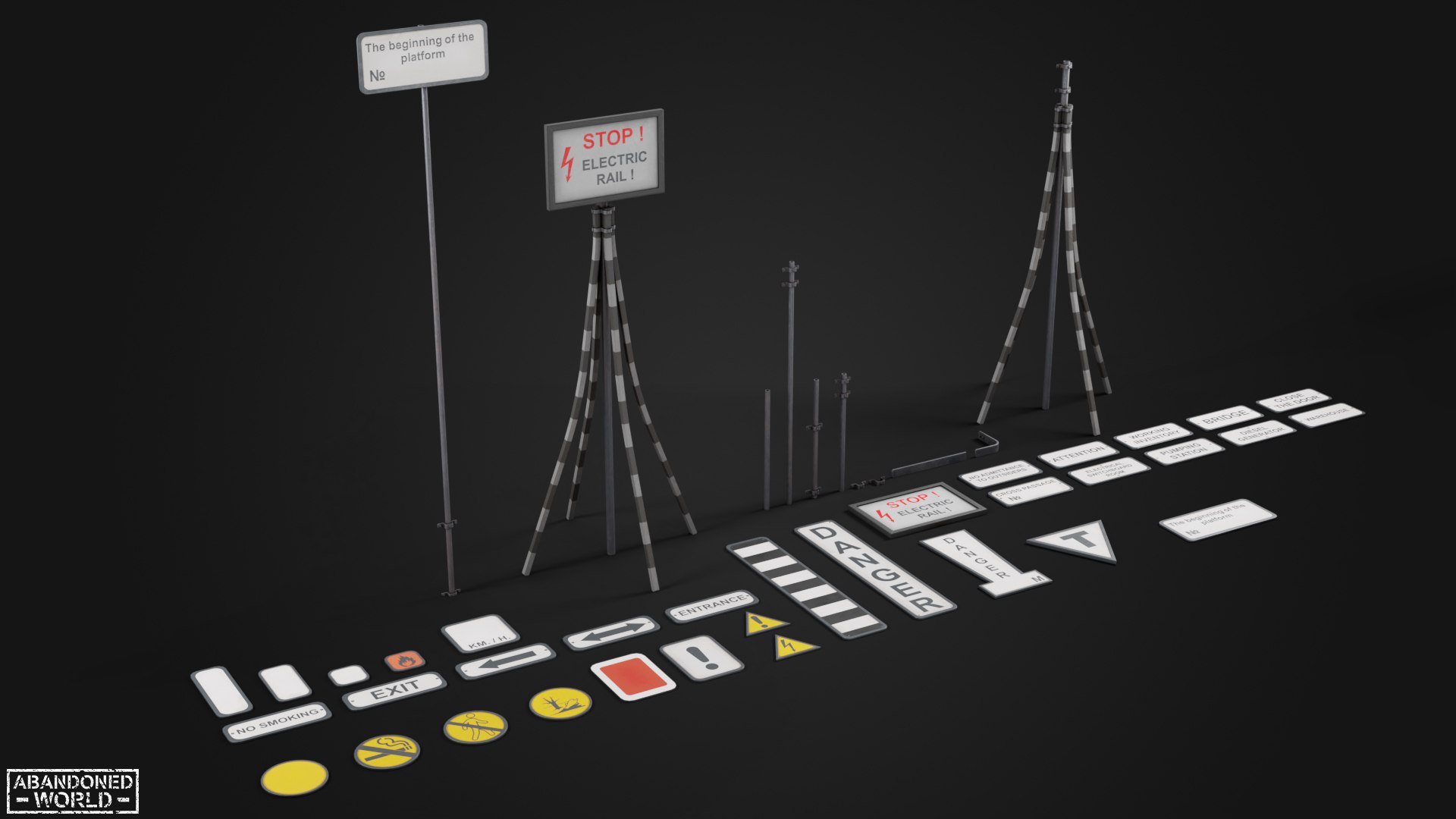 Signs For Subway Tunnels 3D Model - TurboSquid 2245868