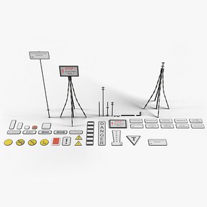 Signs for subway tunnels 3D model
