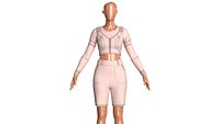 Girls Tactical Buckle Crop Top With Shorts-Outfit