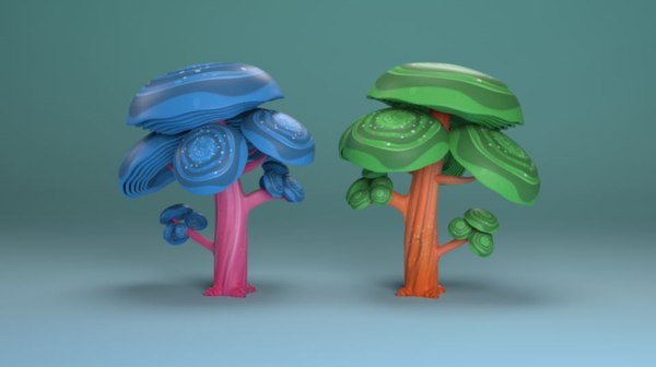 cartoon tree jungle 3D model
