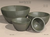 Glazed Ribbed Pot Set