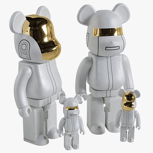 3D Bearbrick  Daft Punk White Suit model