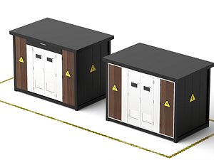 3D Outdoor Box Type Power Substation Cabinet 3D Model