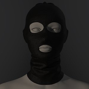 Women balaclava mask hat hood Marvelous Designer Clo3d 3D model