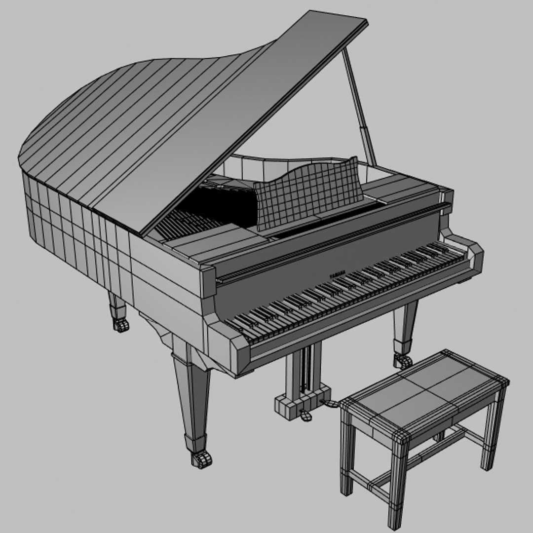 3d Model Gaveau Upright Piano