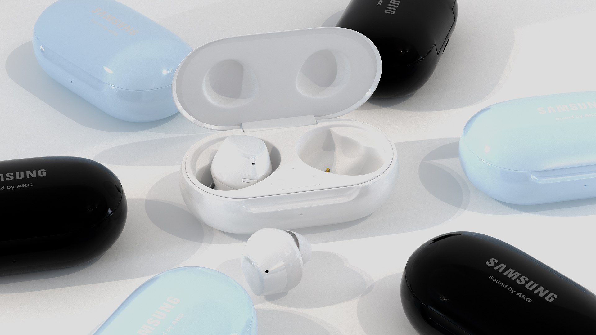 Samsung Galaxy Buds Plus with Charging Case White 3D model preview