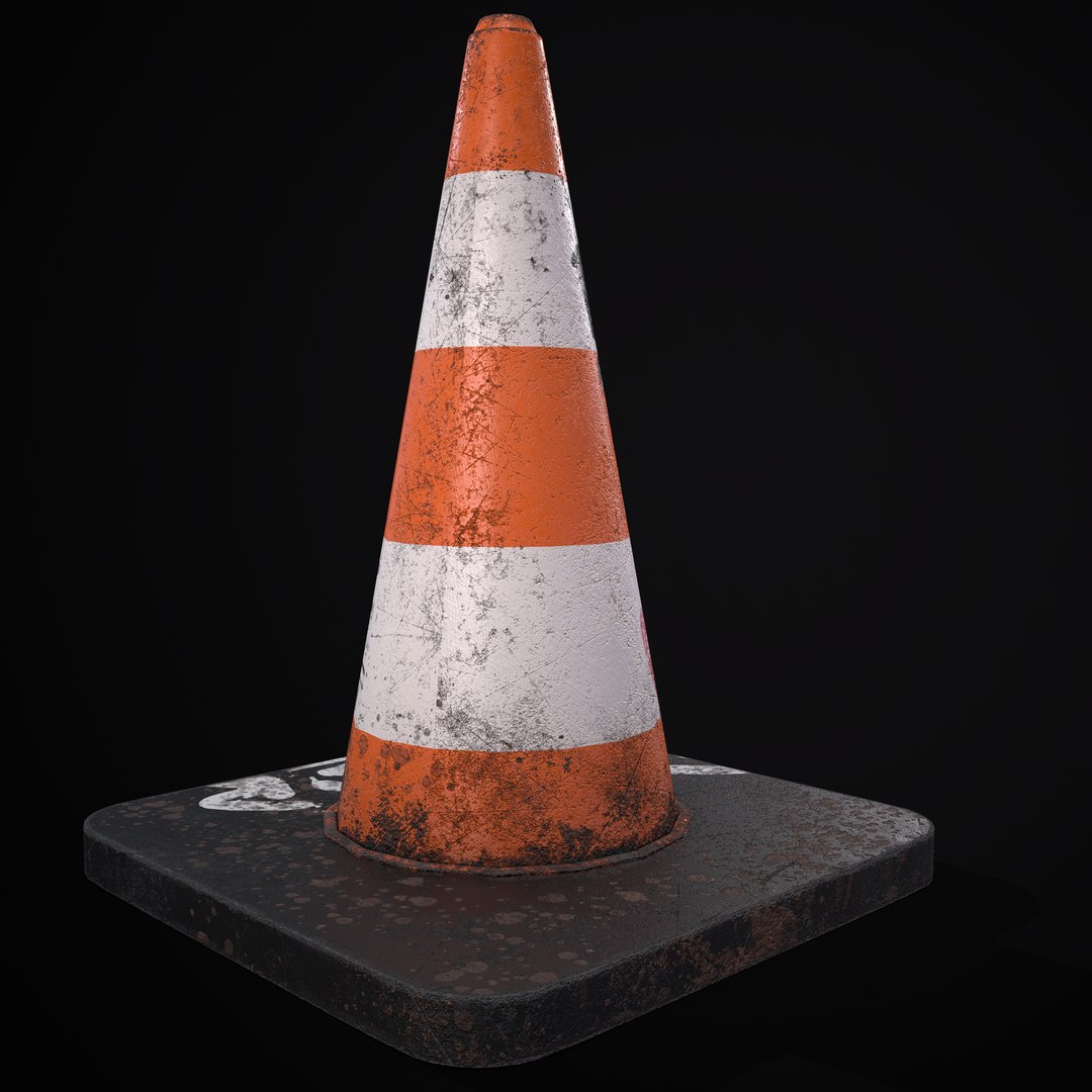 Traffic Cone Graffiti PBR 3D TurboSquid 2008933