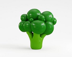 Cartoon Broccoli 3D model