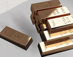 Fine Gold Bars 1000 gr 3D