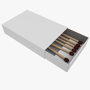 3D matchbox box match model