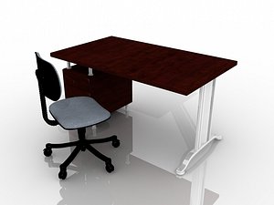 3d model of office chair desk
