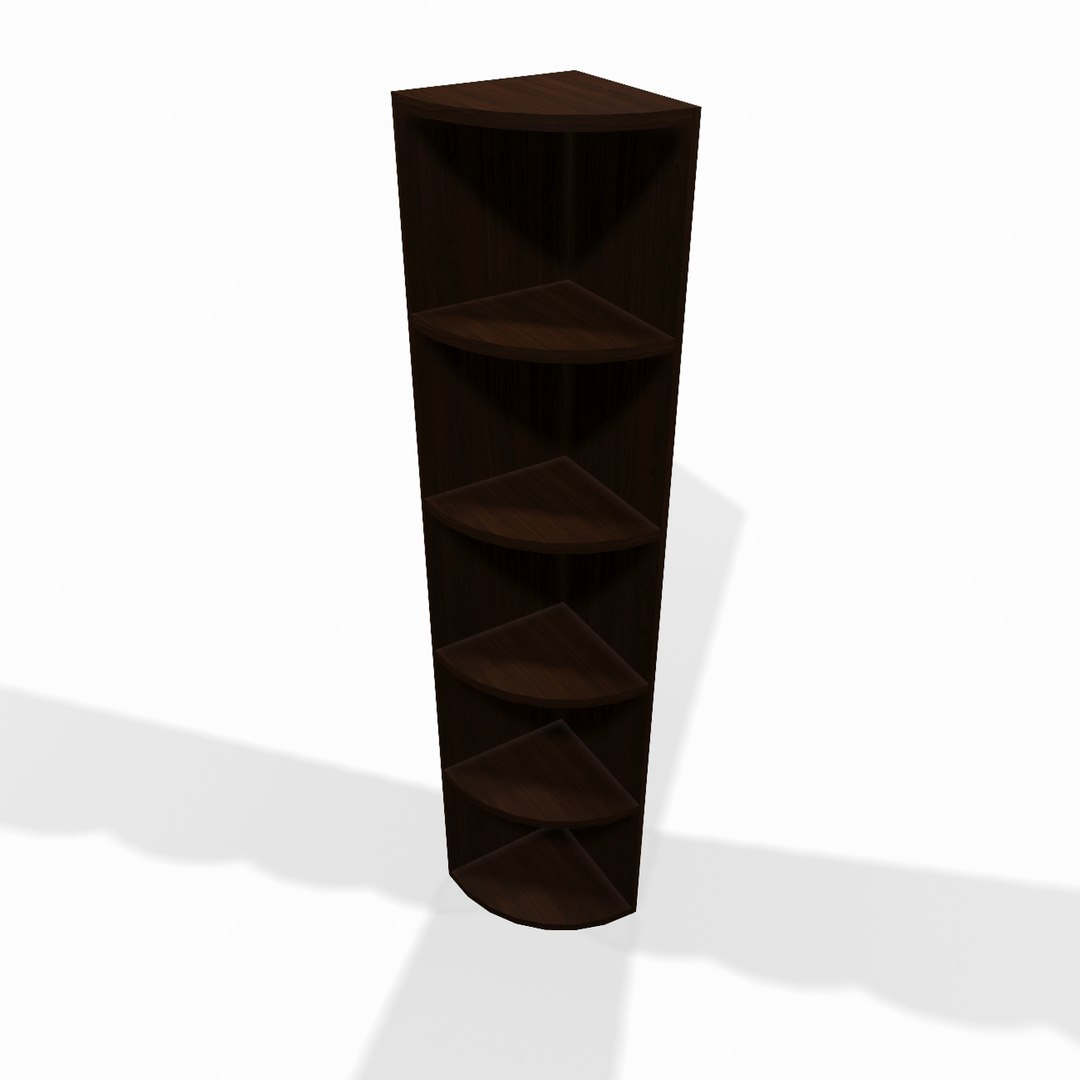3d simple wooden corner shelf