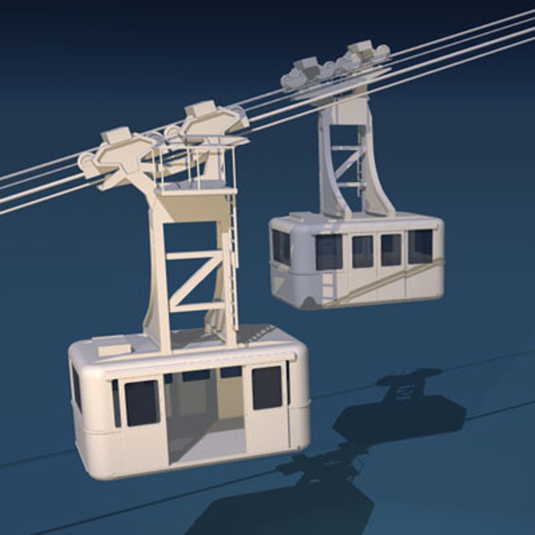 Aerial Cableway Wagons Dxf
