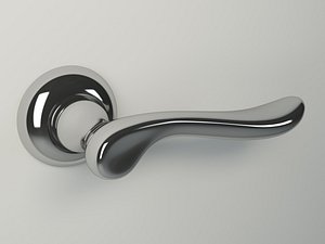 Modern Curved Chrome Door Handle Lever
