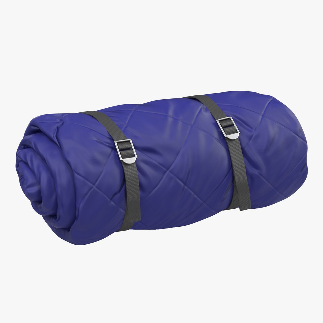 Folded Blue Sleeping Bag 3D model preview