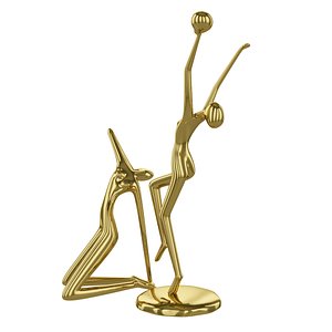 stylized gymnastic figurines 3d model