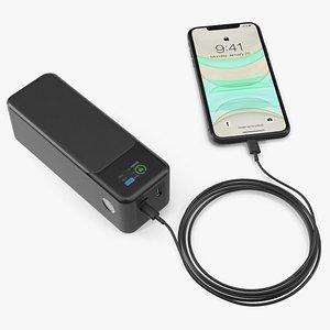 Portable Charger with USB-C Phone Connection 3D model
