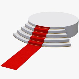 Circular Pedestal Red Carpet