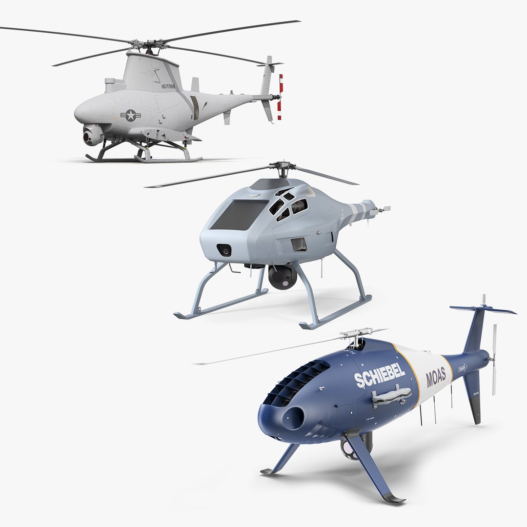Rigged VTUAV Collection 3D model preview