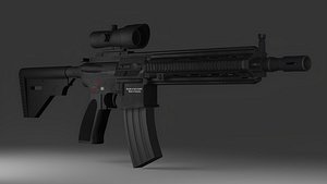 3D HK416-Rifle-Blender model