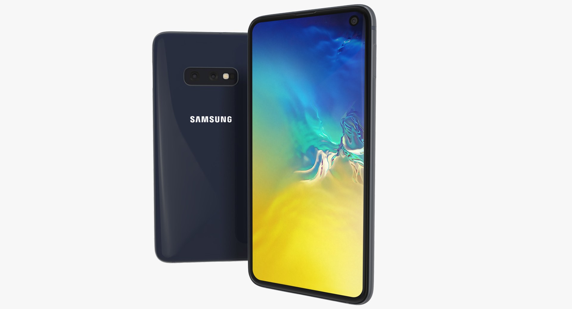 Samsung Galaxy S10E Dark Blue 3D model preview