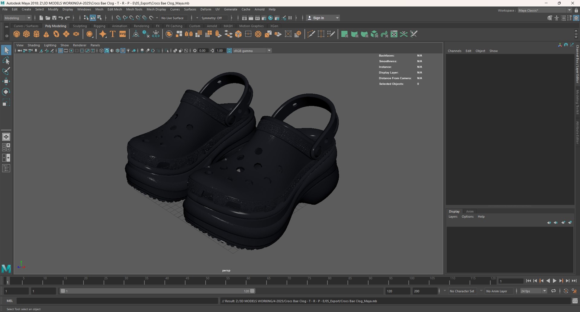 Crocs Bae Clog Black Model - TurboSquid 2416083