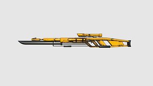 3D model SciFi Sniper Gunblade A06 Yellow - Fiction Weaponry
