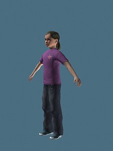 12 year old child girl 3d max