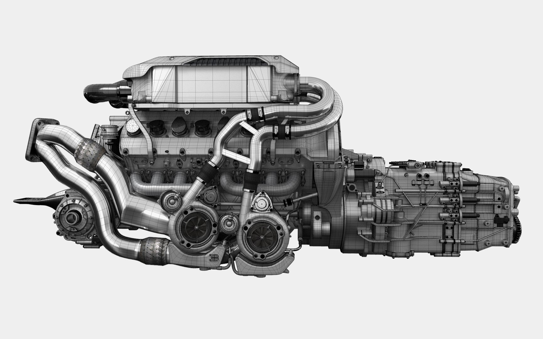 3D bugatti chiron engine model - TurboSquid 1217464